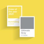 Color of the year 2021. Gray and yellow graphic design 2021