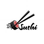 Sushi food delivery logo restaurant sign design template inspiration