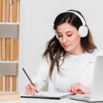 student-listening-to-online-courses-e-learning-concept