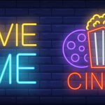 Movie time neon sign